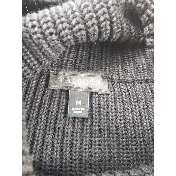 Talbots size medium chunky knit black sweater tunic EUC winter minimalist grunge - Picture 3 of 6